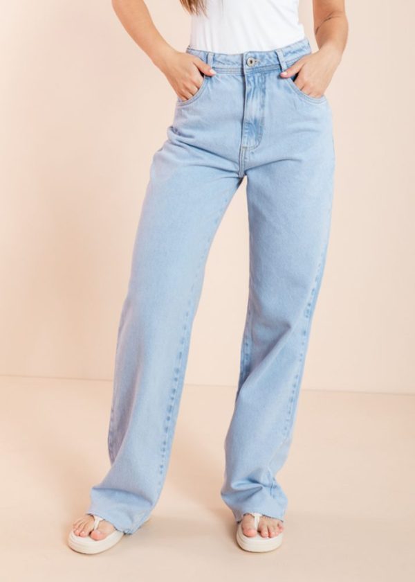 Calça Wide Leg Jeans Claro Pietra Pkd