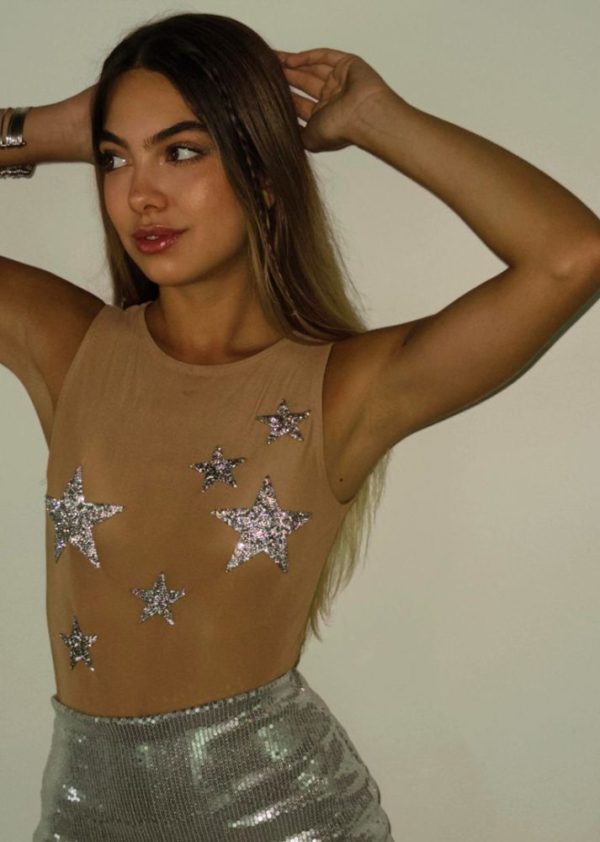 Body Tule Star Nude Pkd