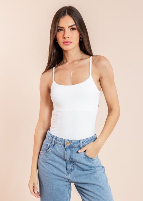 Blusa Poliamida De Alça Basic Mari Branca Pkd