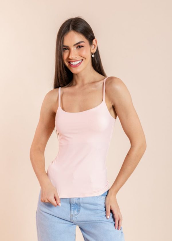 Blusa Poliamida De Alça Basic Mari Blush Pkd