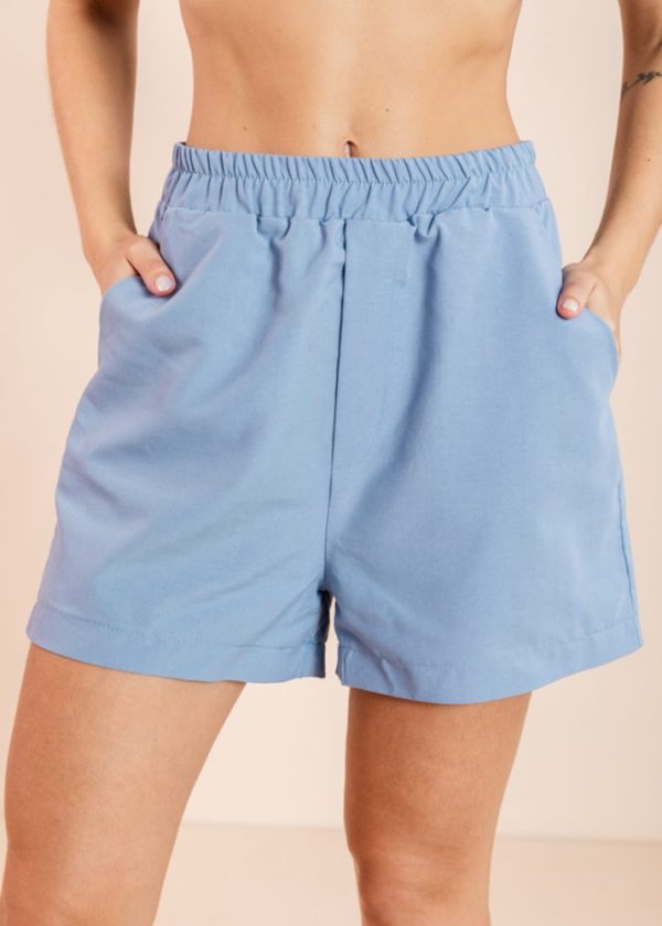 Shorts Algodão Janaína Azul Pkd