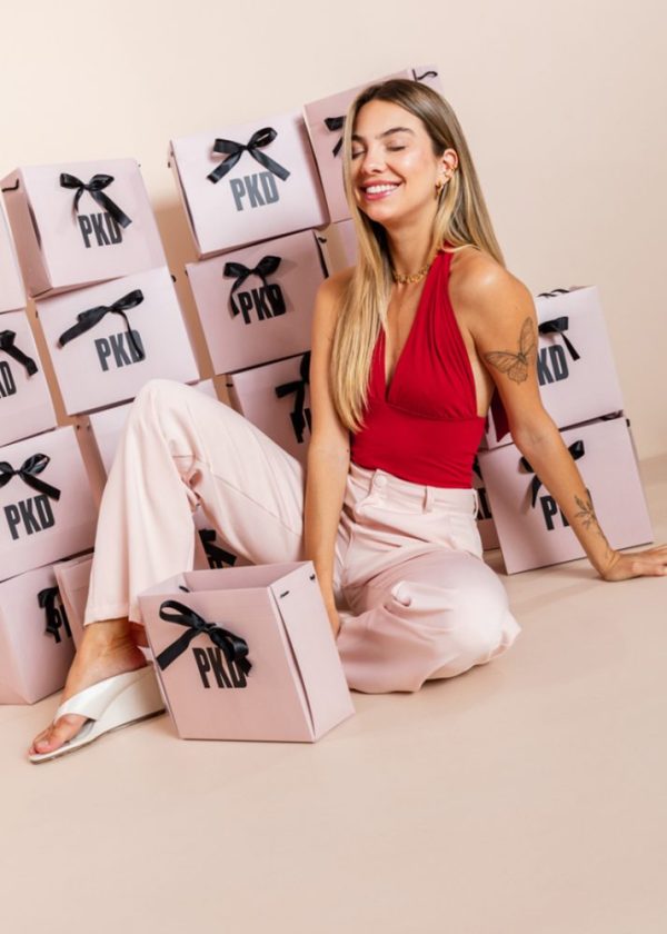 Blusa Decote Faixas Poliamida Analu Vermelho Pkd