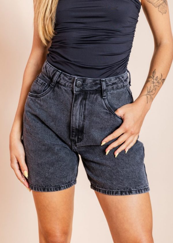 Shorts Meia Coxa Black Megan Pkd