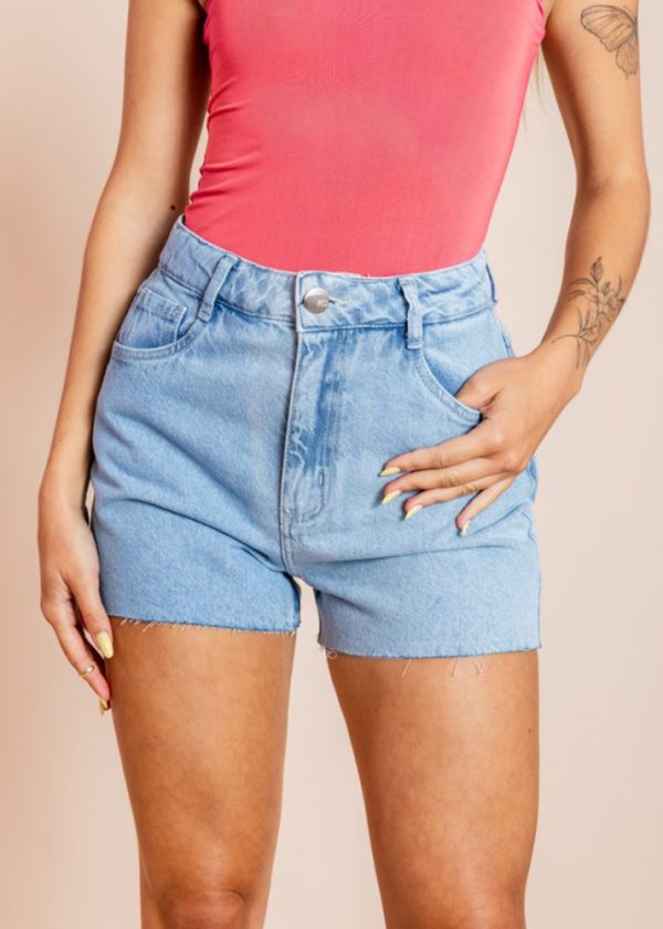 Shorts Jeans Estilo Hot Pant Dani Jeans Claro Pkd