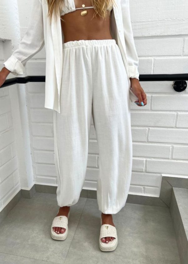 Calça Aladim Linho Jeri Off White Pkd