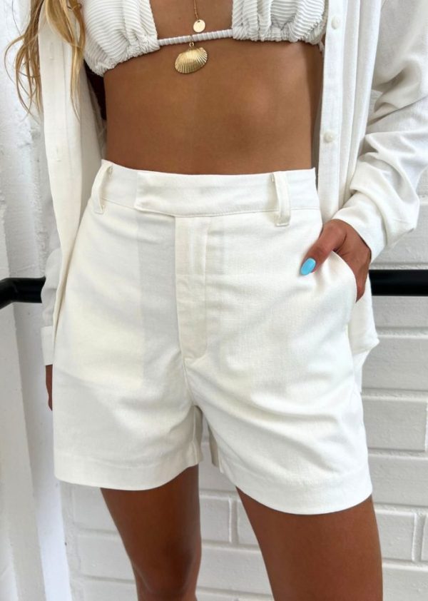 Shorts Linho Solar Off White Pkd