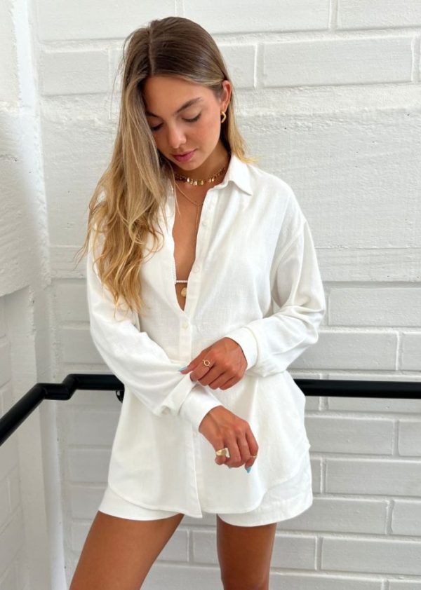 Maxi Camisa Linho Off White Rubi Pkd