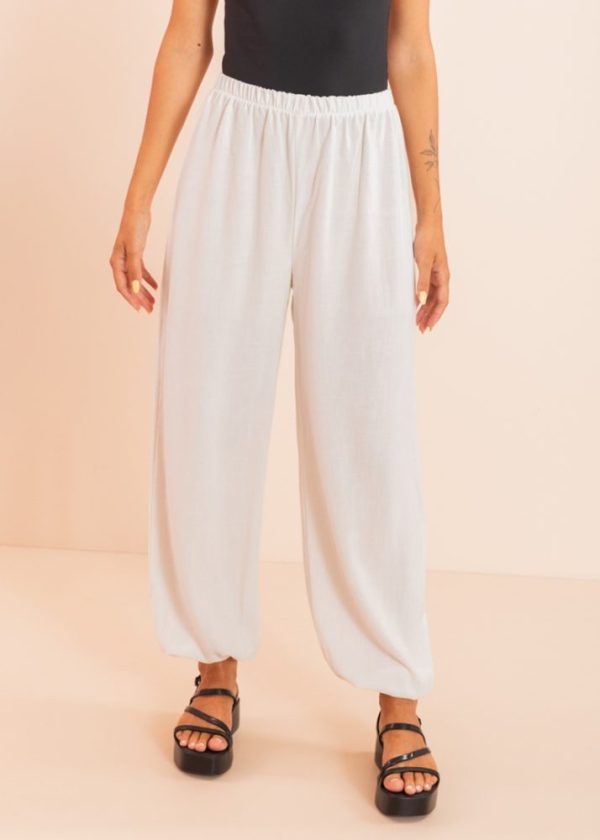 Calça Aladim Linho Jeri Off White Pkd