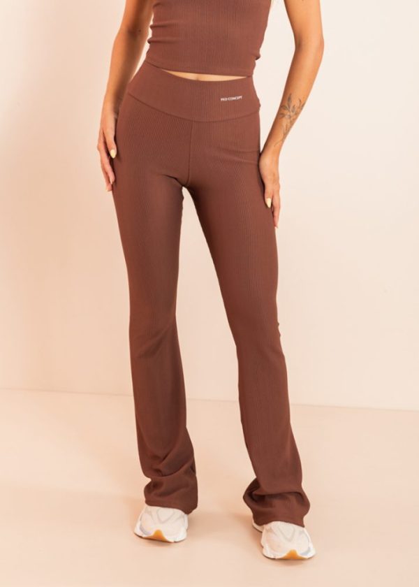 PRÉ-VENDA | Calça Flare Canelada Marrom Aurora Pkd