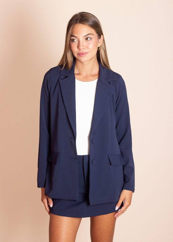 Blazer Alongado Azul Marinho Ísis Pkd