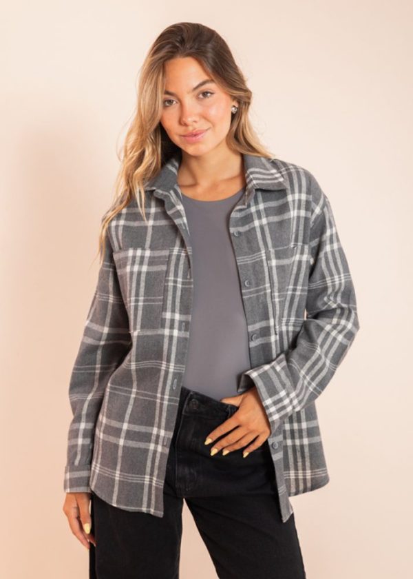 Camisa Xadrez Cinza Kiara Pkd