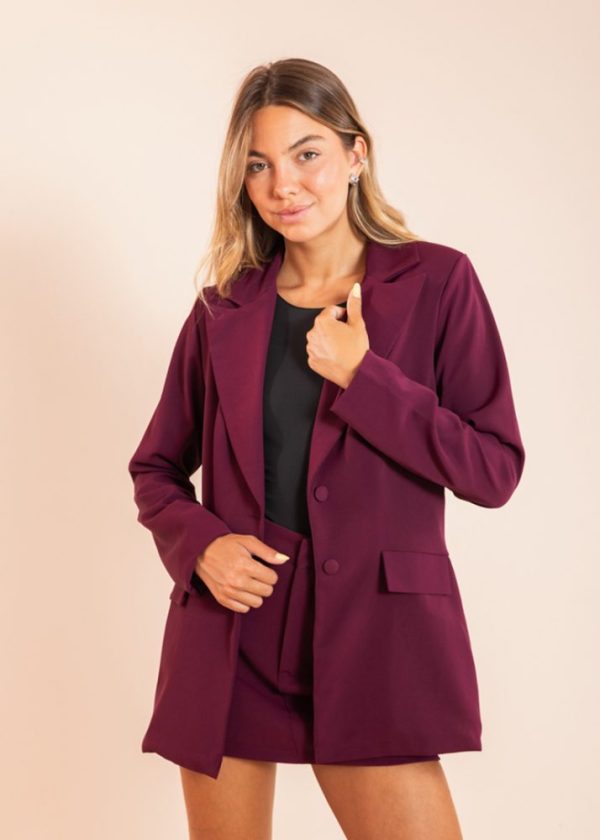 PRÉ-VENDA | Blazer Alongado Vinho Ísis Pkd