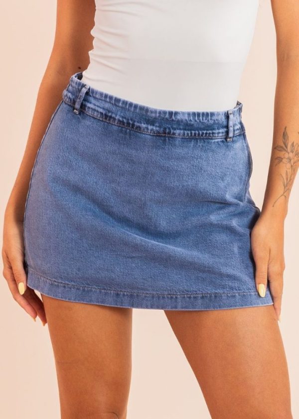 Short Saia Jeans Mirela Pkd