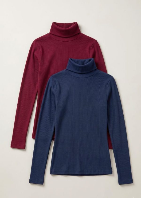 Kit 2 Blusas Sabrina Color Trends Bordô + Marinho