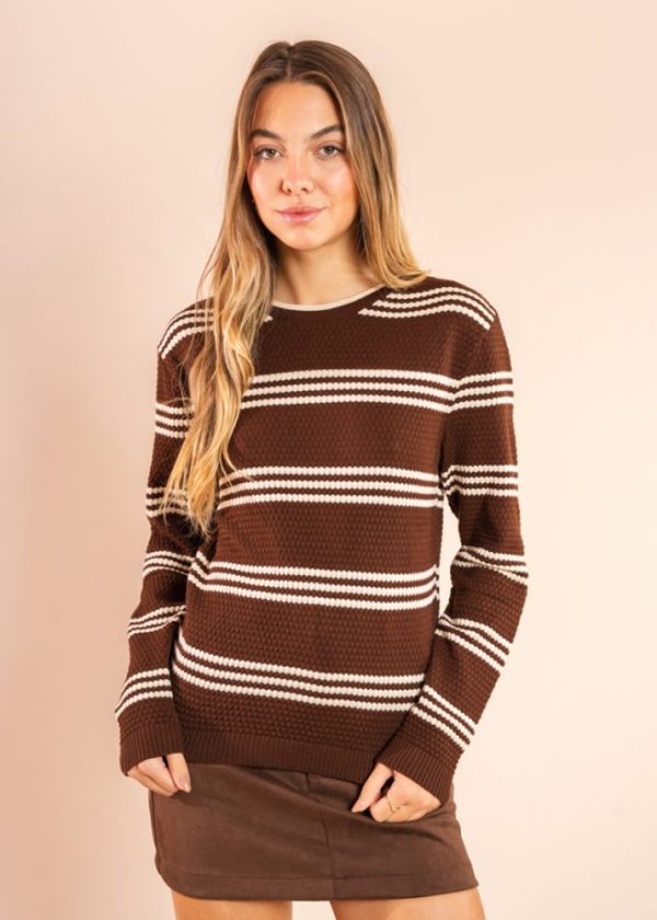 Blusa Tricot Listrada Marrom Holly Pkd (tam. único)