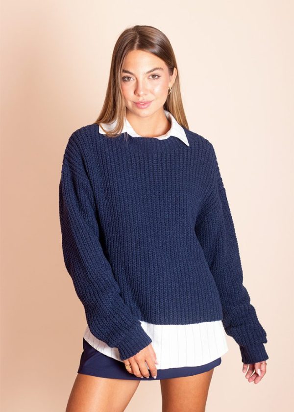 Blusa Tricot Mousse Azul Marinho Nevada Pkd