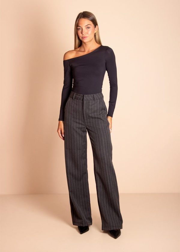 Calça Pantalona Risca de Giz Antonia Pkd