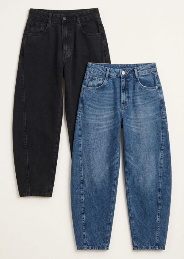 PRÉ VENDA | Kit 2 Calças Barrel Maitê Jeans + Black