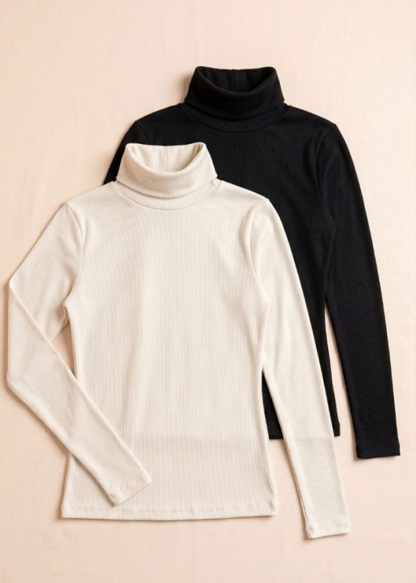 Kit 2 Blusas Sabrina Basics Preto + Marfim