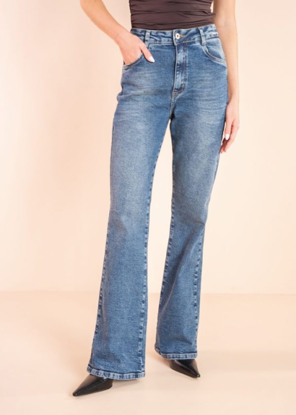 Calça Flare Jeans Escuro Beatrice Pkd