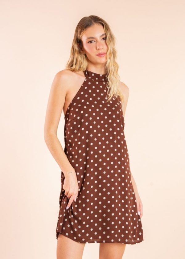 Vestido (Com Forro Shorts) Frente Única Poá Marina Pkd