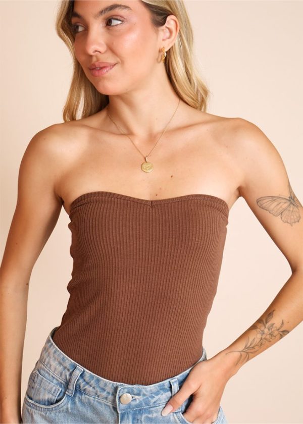Blusa Tomara Que Caia Canelada Aurora Marrom Pkd